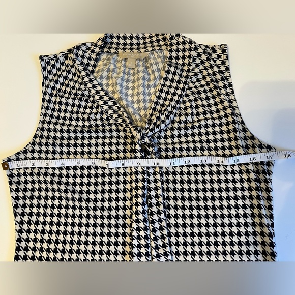 Banana Republic Black and White Houndstooth Sleeveless Blouse Size Small - Picture 4 of 6